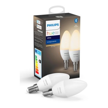 Komplekt 2 x LED Hämardatav pirn Philips Hue WHITE E14/5,5W/230V 2700K