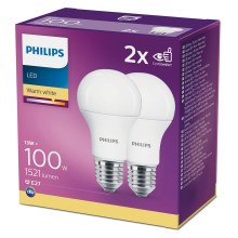 Komplekt 2 x LED Pirn Philips A60 E27/13W/230V 2,700K