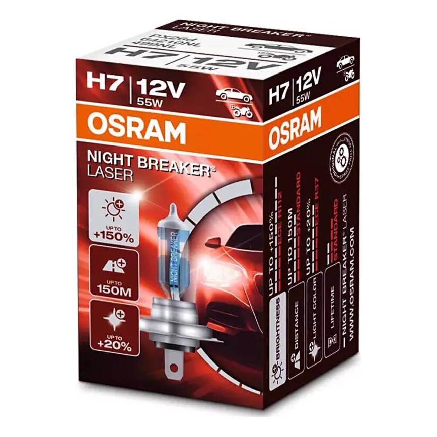 KOMPLEKT 2x Auto pirn NIGHT BREAKER H7 PX26d/55W/12V - Osram