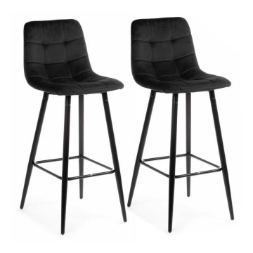 KOMPLEKT 2x Baaritool HOKER 105x44 cm must
