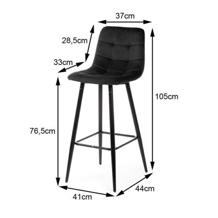 KOMPLEKT 2x Baaritool HOKER 105x44 cm must