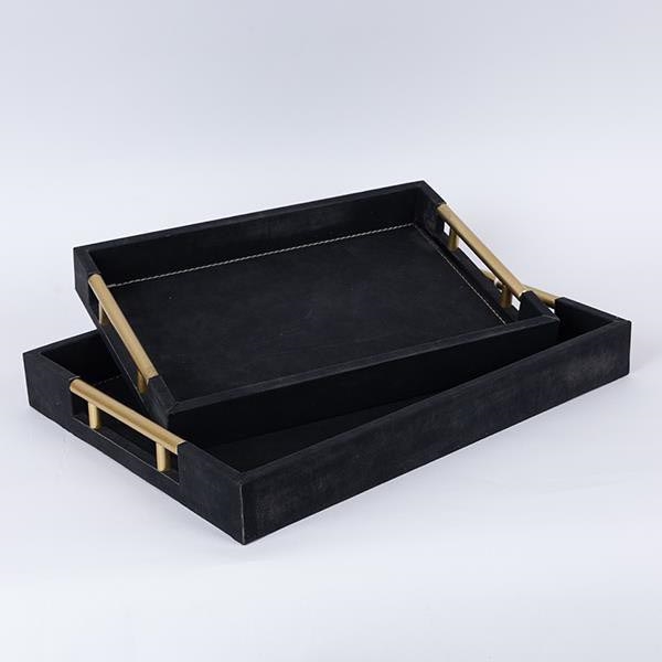 KOMPLEKT 2x Dekoratiivne kandik 40x30/34x24 cm must