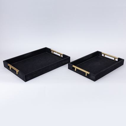 KOMPLEKT 2x Dekoratiivne kandik 40x30/34x24 cm must