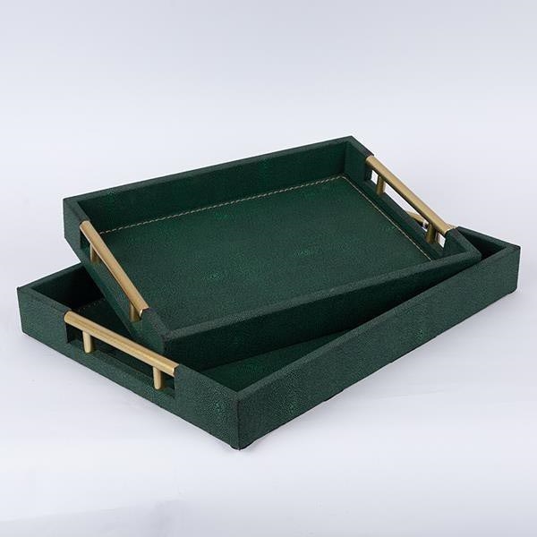 KOMPLEKT 2x Dekoratiivne kandik 40x30/34x24 cm roheline