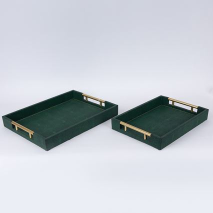 KOMPLEKT 2x Dekoratiivne kandik 40x30/34x24 cm roheline