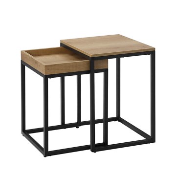 Komplekt 2x ELDUR kõrvallauda, pruun/must
