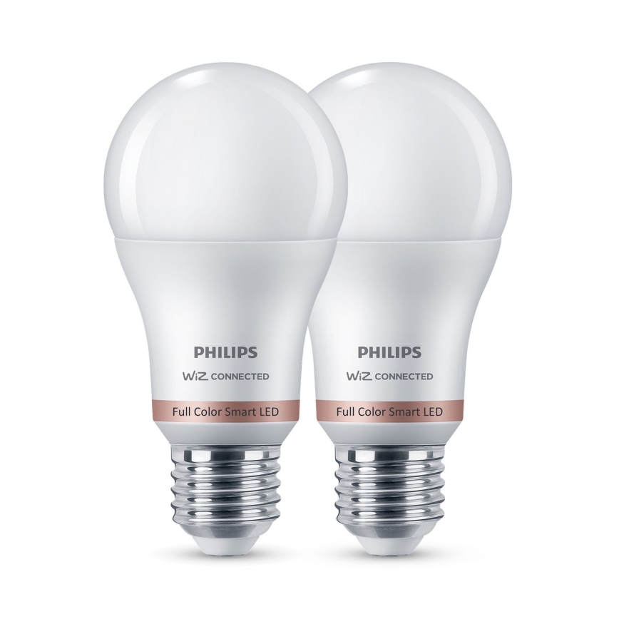 Komplekt 2x hämardatavat Philips SMART A60 LED RGB-pirni E27/8,5W/230V 2200-6500K
