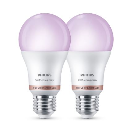 Komplekt 2x hämardatavat Philips SMART A60 LED RGB-pirni E27/8,5W/230V 2200-6500K