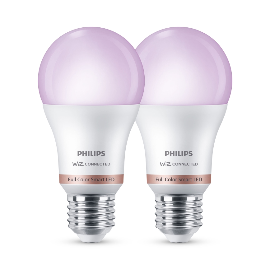 Komplekt 2x hämardatavat Philips SMART A60 LED RGB-pirni E27/8,5W/230V 2200-6500K