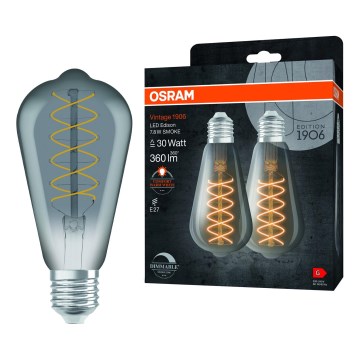 Komplekt 2x hämardatav LED-pirn VINTAGE FILAMENT E27/7,8W/230V 1800K - Osram