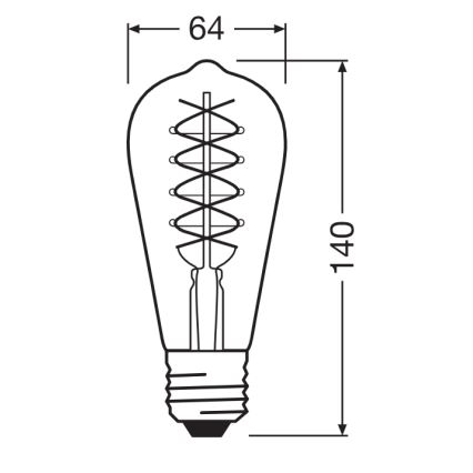 Komplekt 2x hämardatav LED-pirn VINTAGE FILAMENT E27/7,8W/230V 1800K - Osram