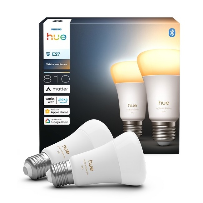 Komplekt 2x hämardatav Philips Hue WHITE AMBIANCE LED-pirn E27/6W/230V 1000-20000K