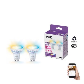 Komplekt 2x hämardatavat LED-pirni liikumisanduriga PAR16 GU10/4,7W/230V 2700-6500K CRI 90 Wi-Fi - WiZ