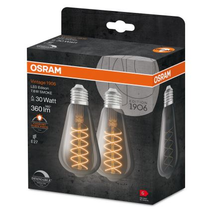 Komplekt 2x hämardatavat LED-pirni VINTAGE FILAMENT E27/4,8W/230V 2200K - Osram