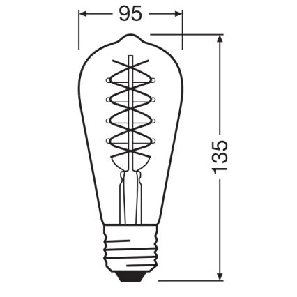 Komplekt 2x hämardatavat LED-pirni VINTAGE FILAMENT E27/4,8W/230V 2200K - Osram