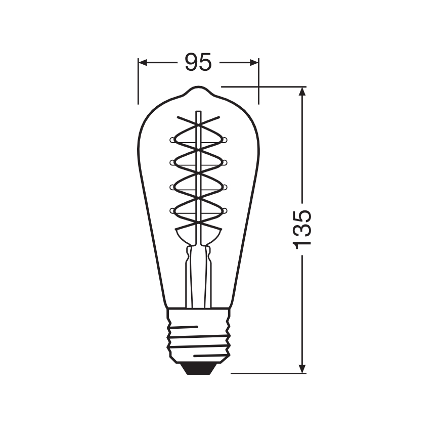 Komplekt 2x hämardatavat LED-pirni VINTAGE FILAMENT E27/4,8W/230V 2200K - Osram