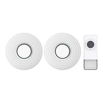 KOMPLEKT 2x Juhtmevaba uksekell pistikuga 230V/1xA23 IP55 valge