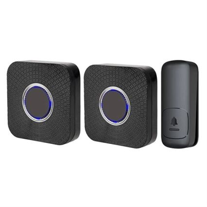 KOMPLEKT 2x Juhtmevaba uksekell pistikuga magnetiga 230V must