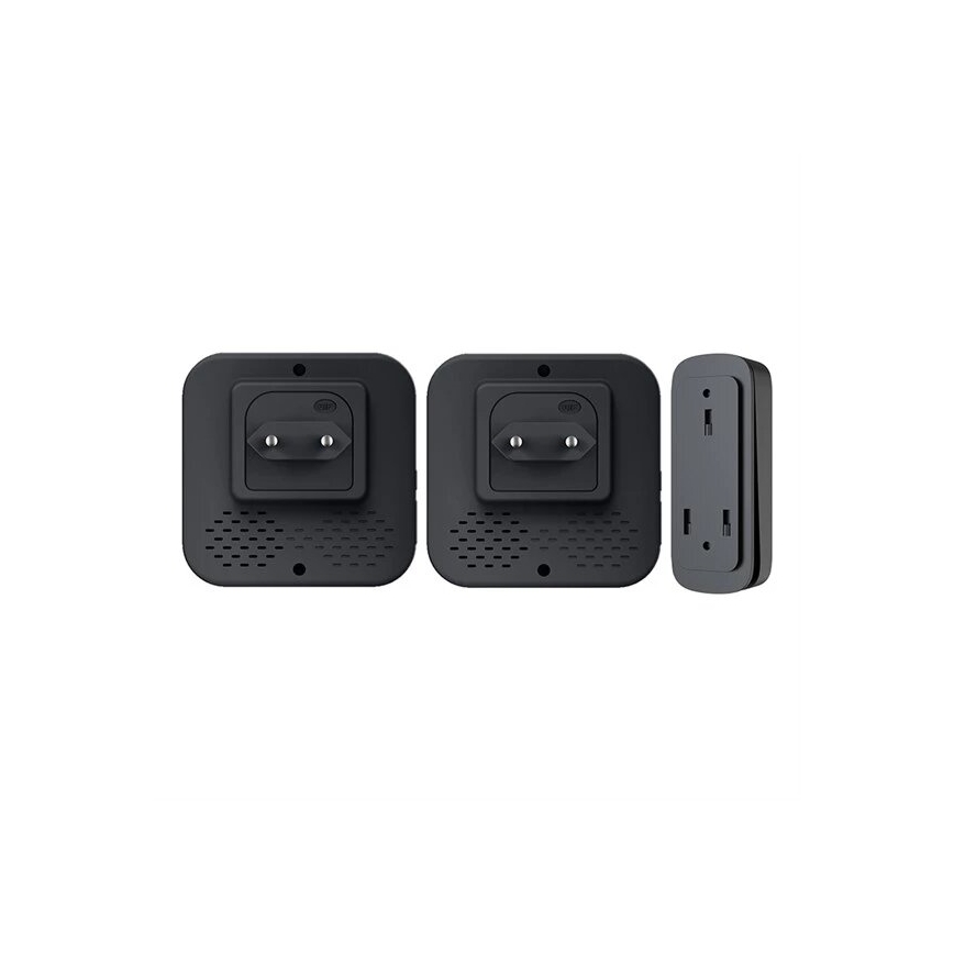 KOMPLEKT 2x Juhtmevaba uksekell pistikuga magnetiga 230V must