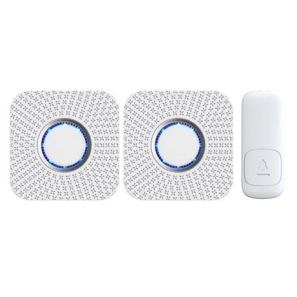 KOMPLEKT 2x Juhtmevaba uksekell pistikuga magnetiga 230V valge