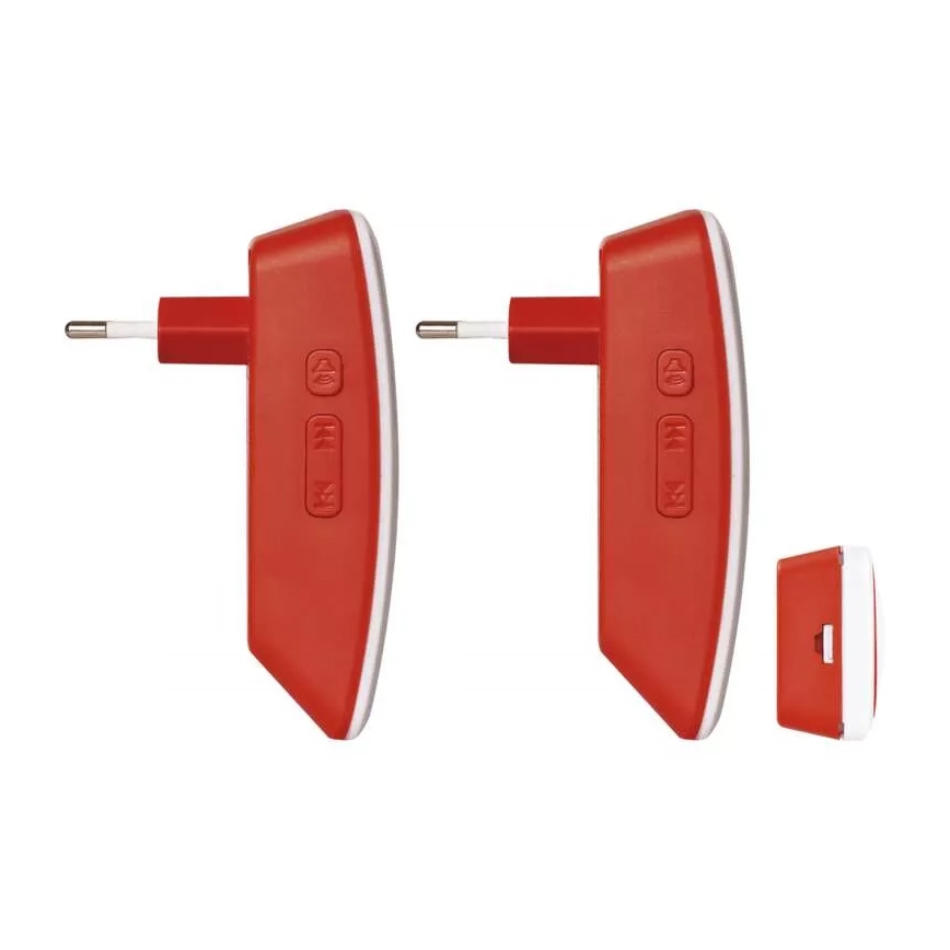KOMPLEKT 2x Juhtmevaba uksekell pistikupessa 230V IP44