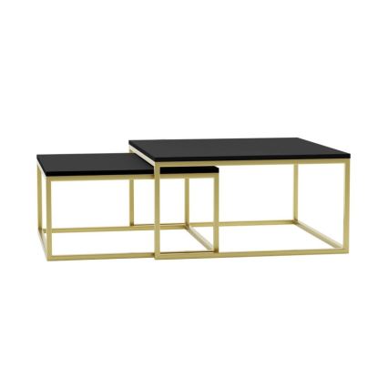 KOMPLEKT 2x Kohvilaud DUAL must/kuldne