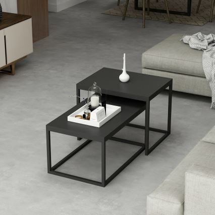 KOMPLEKT 2x Kohvilaud LEKA must