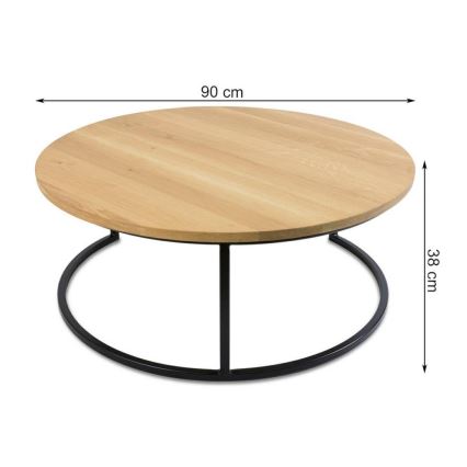 Komplekt 2x Kohvilaud OAKLOFT 38x90 cm must/tamm