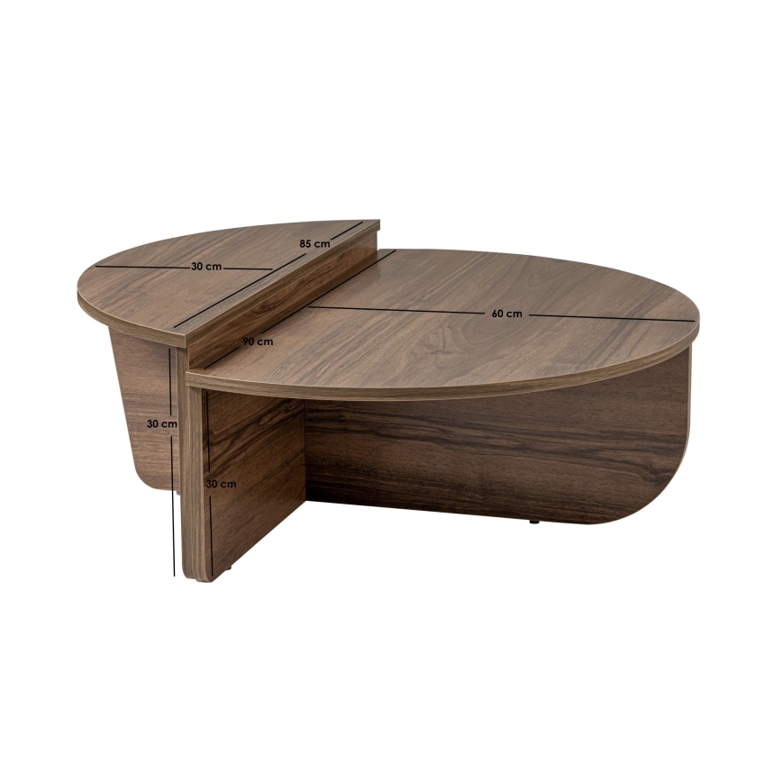 KOMPLEKT 2x Kohvilaud ORION pähkel