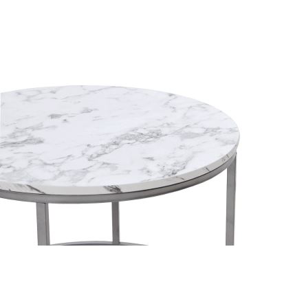 KOMPLEKT 2x Kohvilaud PAOLA d. 38/60 cm hall/marmor disain