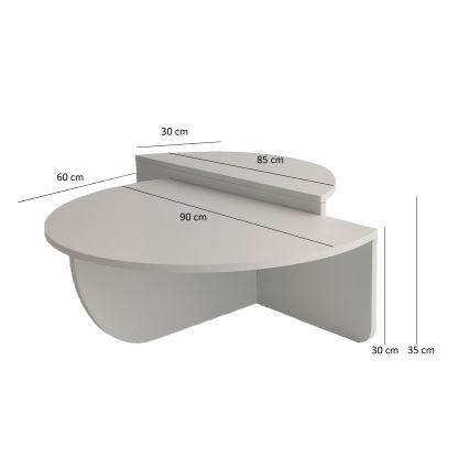 KOMPLEKT 2x Kohvilaud PODIUM valge