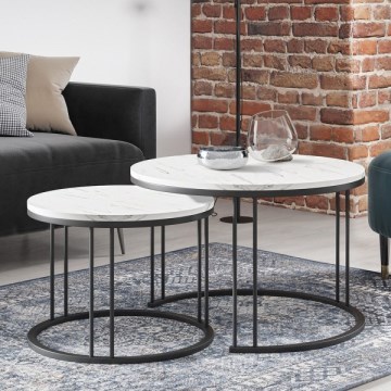 KOMPLEKT 2x Kohvilaud RAGNAR must/valge