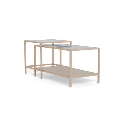 Komplekt 2x kohvilaud SARON 90x50 cm hall/läbipaistev