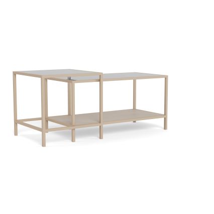 Komplekt 2x kohvilaud SARON 90x50 cm hall/läbipaistev