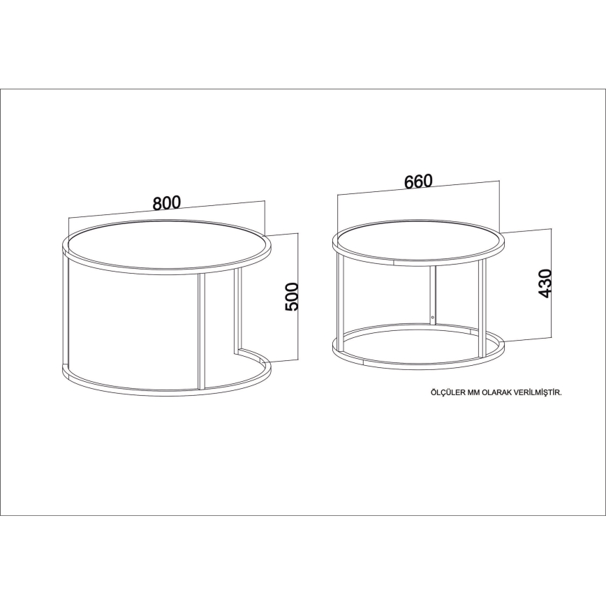 KOMPLEKT 2x Kohvilaud TAMBUR must/beež