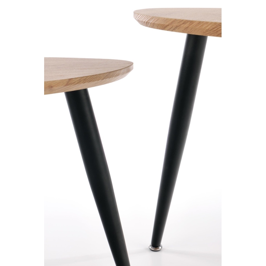KOMPLEKT 2x Küljelaud NICEA d. 40/60 cm kuldne tamm/must