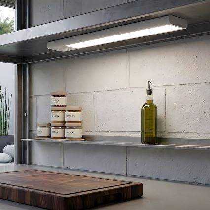 Komplekt 2x laetavad LED-mööblivalgustid liikumis- ja hämarussensoriga VIRO LED/1,2W/3,7V 800 mAh 3000/4000/6500K 30 cm valge