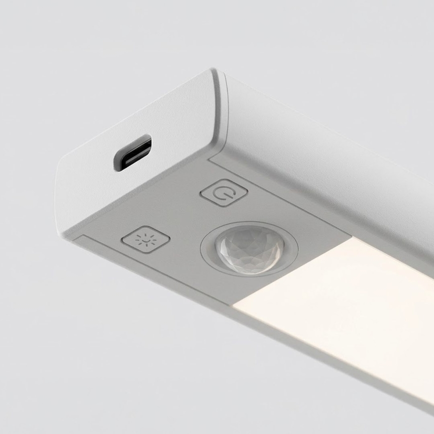 Komplekt 2x laetavad LED-mööblivalgustid liikumis- ja hämarussensoriga VIRO LED/1,2W/3,7V 800 mAh 3000/4000/6500K 30 cm valge