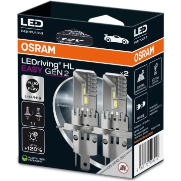 KOMPLEKT 2x LED Auto pirn LEDriving H4/H19 P43t/PU43T-3/25W/12V 6500K - Osram