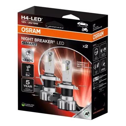 KOMPLEKT 2x LED Auto pirn NIGHT BREAKER H4 P43t/20/19W/12V - Osram