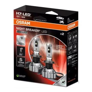 KOMPLEKT 2x LED Auto pirn NIGHT BREAKER H7 PX26d/16W/12V 6000K - Osram