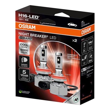 Komplekt 2x LED-autoampulli NIGHT BREAKER SMART H16 PGJ19-3/4W/12V 6000K - Osram