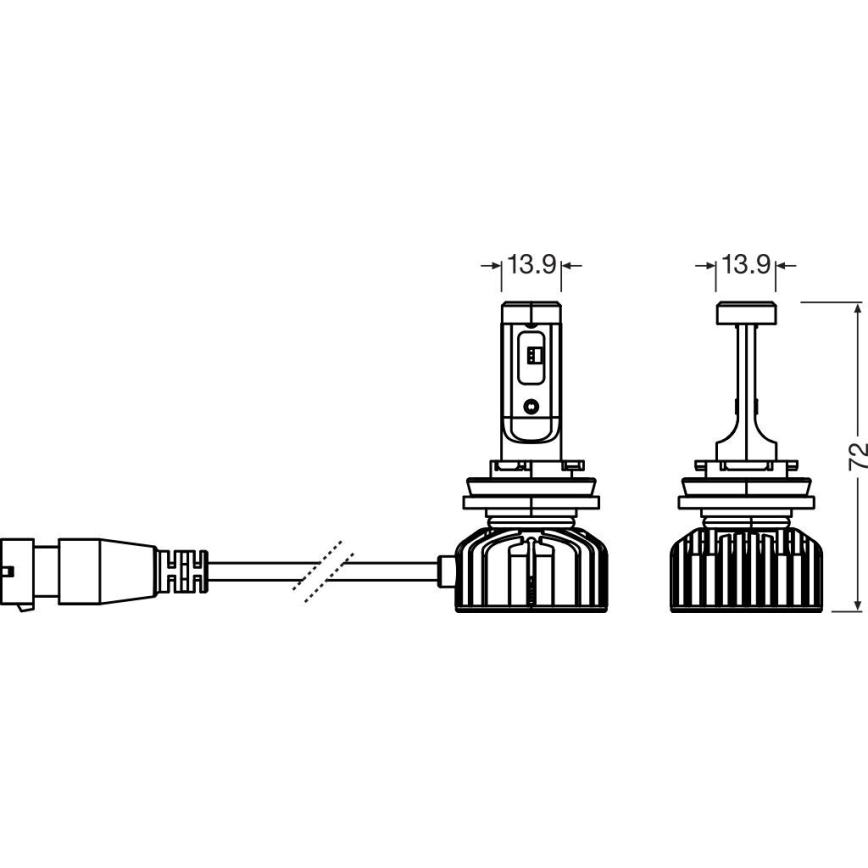 Komplekt 2x LED-autoampulli NIGHT BREAKER SMART H16 PGJ19-3/4W/12V 6000K - Osram