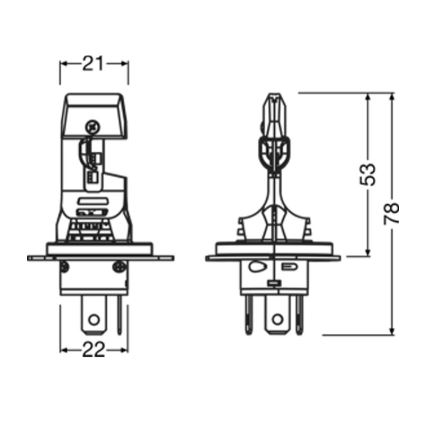 Komplekt 2x LED-autopirn NIGHT BREAKER SPEED H4 P43T/14W/12V 6000K - Osram