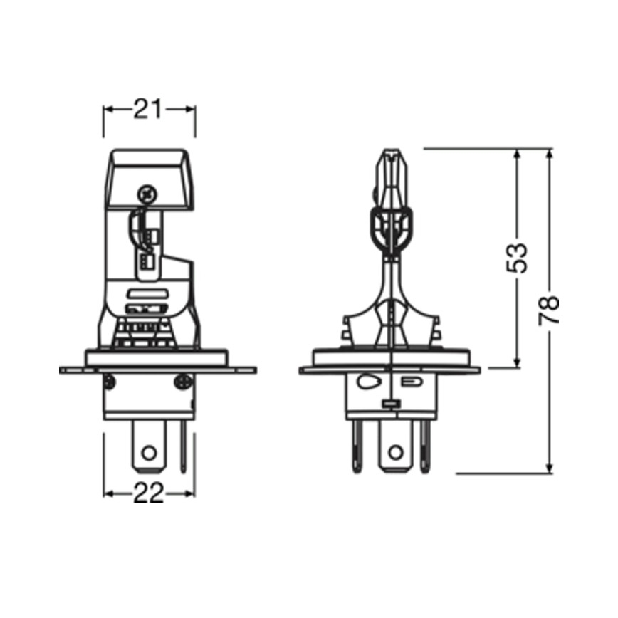 Komplekt 2x LED-autopirn NIGHT BREAKER SPEED H4 P43T/14W/12V 6000K - Osram
