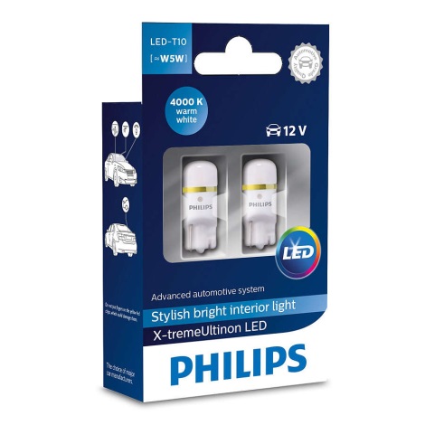 KOMPLEKT 2x LED Autopirn Philips X-TREMEULTION 127994000KX2 T10 W2,1x9,5d/0,8W/12V