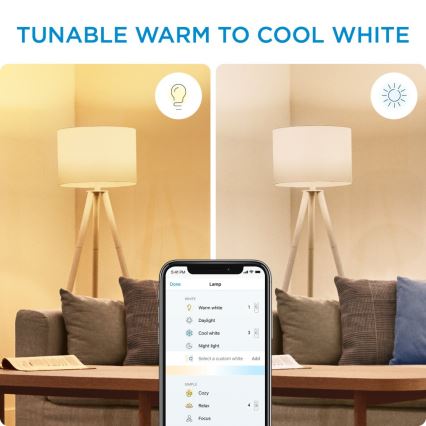 KOMPLEKT 2x LED Hämardatav pirn C37 E14/4,9W/230V 2700-6500K CRI 90 Wi-Fi - WiZ