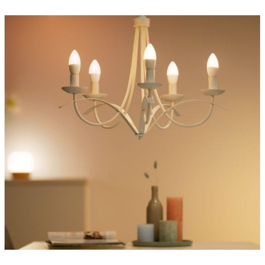 KOMPLEKT 2x LED Hämardatav pirn C37 E14/4,9W/230V 2700-6500K CRI 90 Wi-Fi - WiZ