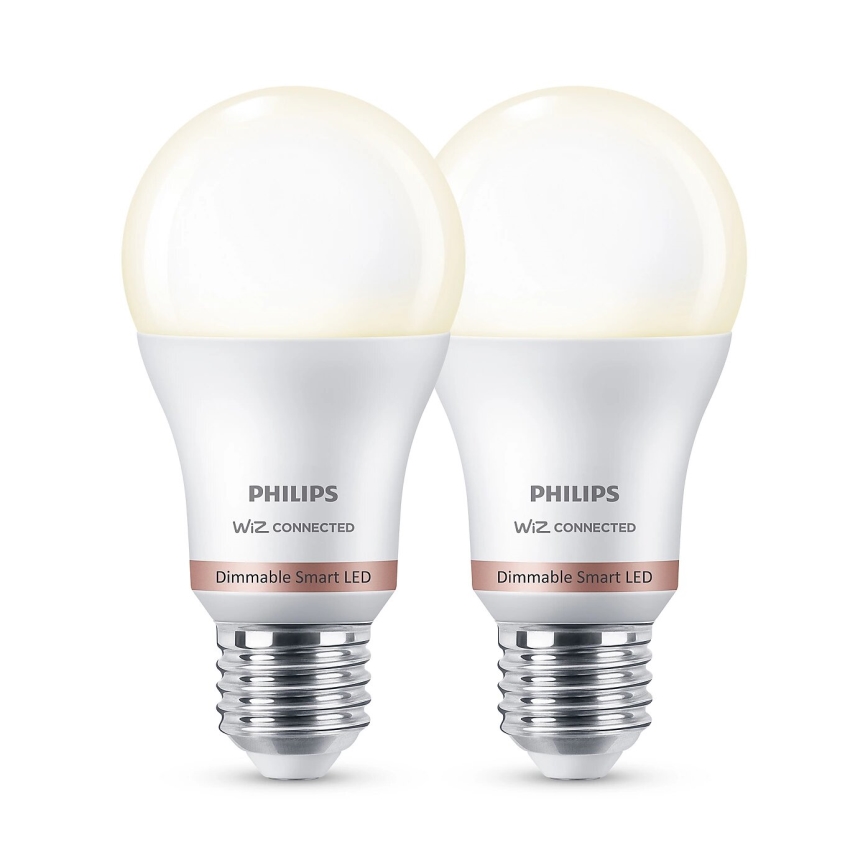 KOMPLEKT 2x LED Hämardatav pirn Philips A60 E27/8W/230V Wi-Fi