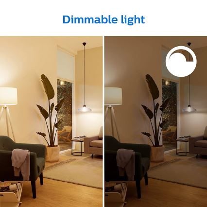 KOMPLEKT 2x LED Hämardatav pirn Philips A60 E27/8W/230V Wi-Fi